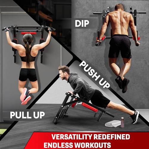 Multifunctional Wall Mounted Pull Up Bar - 2-in-1 Gym Equipment