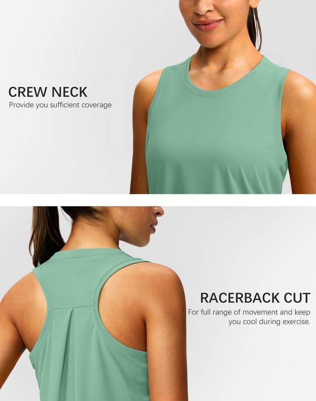 Skiennix Women's Racerback Workout Tank Tops - Sleeveless Loose Fit Yoga & Running Shirts