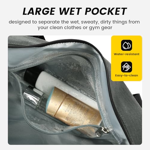 14-Inch Grey Gym Duffle Bag for Travel - Small Size
