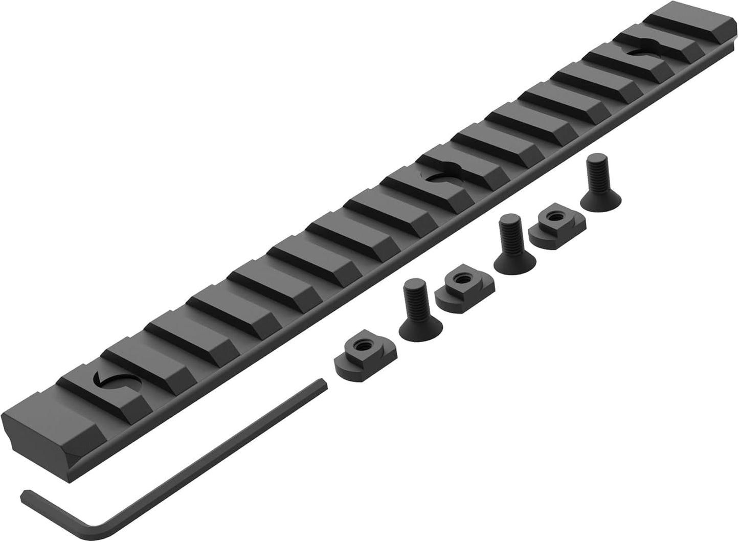 MK17 | 7-Inch Long Aluminum Mlok Picatinny Rail Mount - 17 Slot with T-Nuts, Screws & Hex Wrench Included