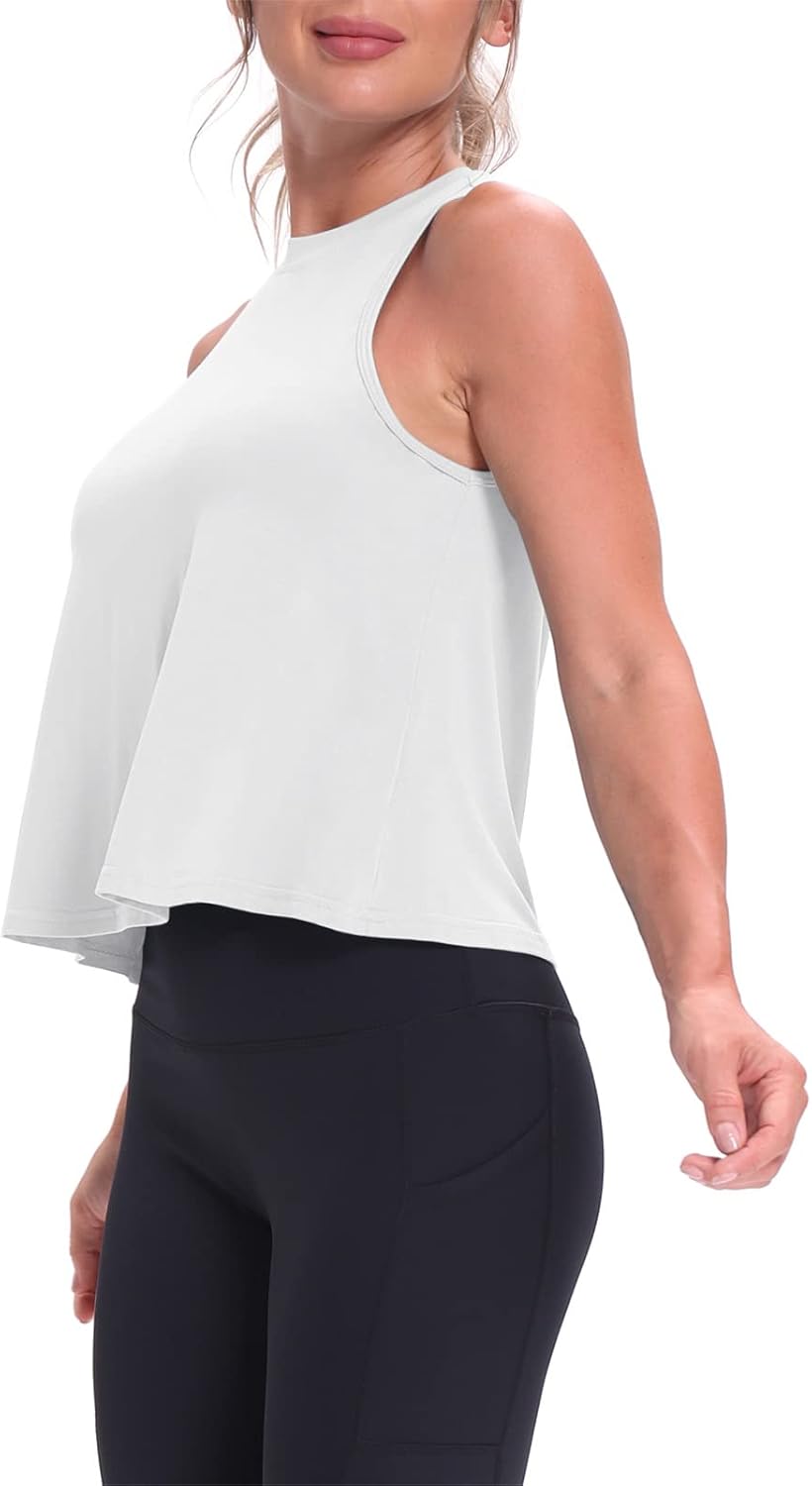 Mippo Crop Tops for Women - Flowy Athletic Tank Tops for Workouts | Stylish and Comfortable