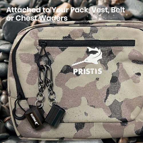 Pristis Fishing Rod Clips Set – Wearable Rod Holders with Keychain, Fits Most Spinning & Ice Fishing Rods