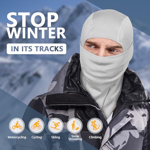 Thermal Winter Ski Mask Balaclava Full Face Mask - Pure Grey
