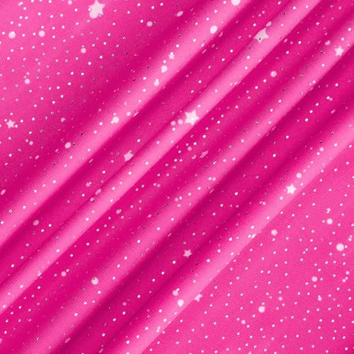 Gymnastics Leotard with Built-in Shorts - Magenta Starry 3-4T