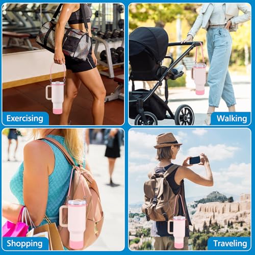 Silicone Water Bottle Sling with Strap and Boot - Pink