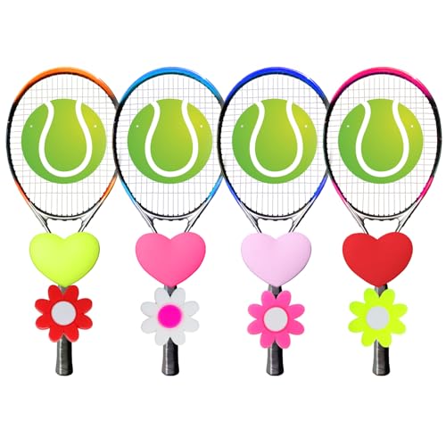 Tennis Dampeners - 8 Pack Shock Absorbers in Heart & Flower Shapes