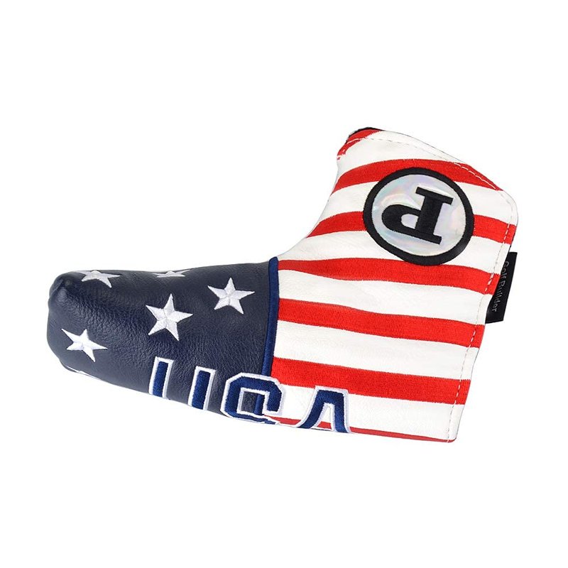 GOOACTION 1PC USA Golf Club Blade Putter Cover Magnetic Closure with Creative Stars and Stripes American Flag Pattern Synthetic Leather Patriotic Golf Head Cover