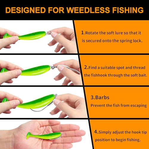 24Pcs EWG Weighted Fishing Hooks Set with Box - Multiple Sizes