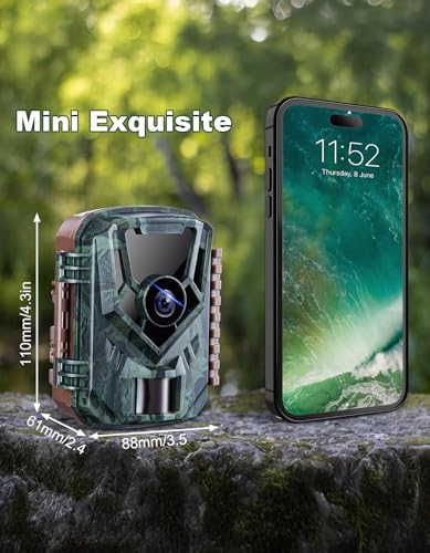 36MP Mini Trail Camera with Night Vision - Green