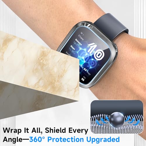 Amazfit Bip 6 Screen Protector Case - 4 Pack, Clear/Black/Silver
