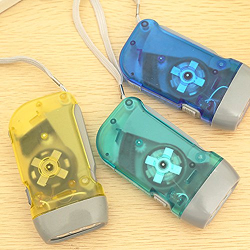 Battery-Free 3 LED Hand Press Flashlight - Blue