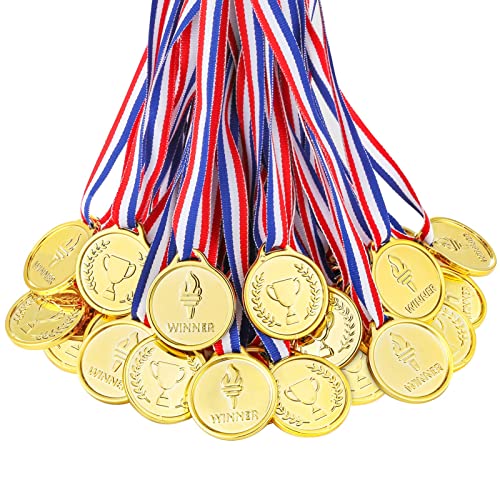Gold Medals for Kids - 100PCS Lightweight Plastic Award Medals