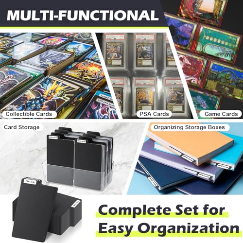 100 Plastic Trading Card Dividers with Labels - 3.3 x 5.8 Inch