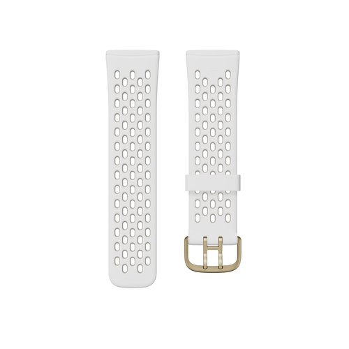 Fitbit Sense Versa 3 Accessory Band, Official Product, Sport, White/Lunar White, Small