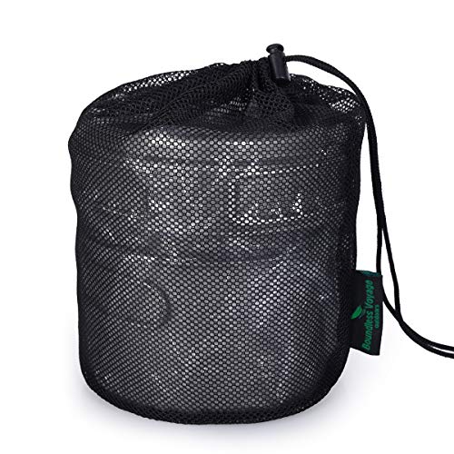 5pcs Nylon Mesh Drawstring Bags for Sports Equipment - Black L