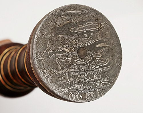 Handmade Damascus Steel Roman Gladius Sword with Red Wood Handle - Replica 15" Collectible Weapon