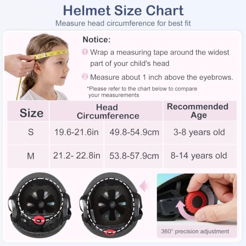 Kids Bike Helmet - Adjustable Multi-Sport for Ages 3-8 - Rainbow