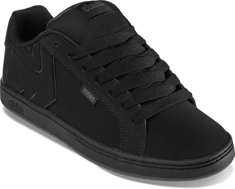 Classic Skate Sneakers - Etnies Fader Black Raw with Cushioned Fit