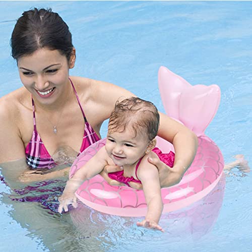 Baby Swimming Pool Float with Seat - Pink Mermaid Design