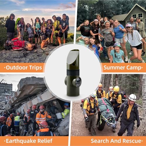 7-in-1 Emergency Survival Whistle with Lanyard - Outdoor Tool
