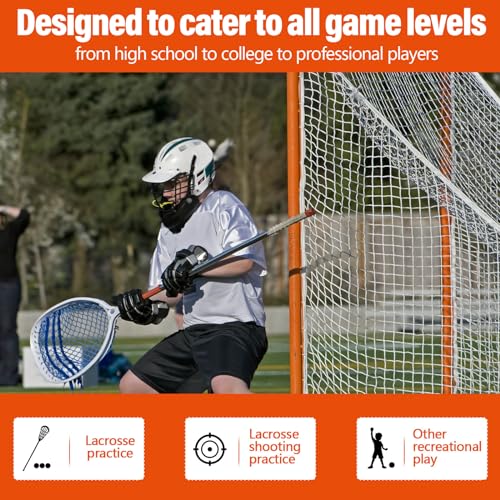 Lacrosse Goal Net Replacement - 6' x 6' & 6' x 7' - White Net 3mm