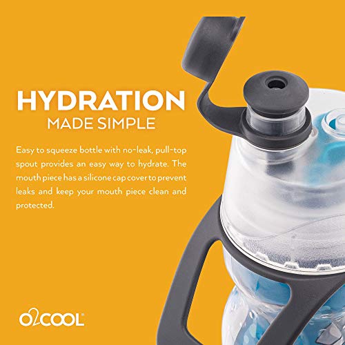 O2COOL Mist 'N Sip Misting Water Bottle 2-in-1 And Function With No