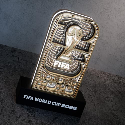 2026 FIFA World Cup Trophy LED Lamp - Acrylic Display with Wooden Base