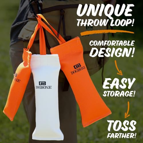 DogBone Firehose Training Dummy - Large 3 x 11 in, Orange | Floating Water Retrieve Bumper