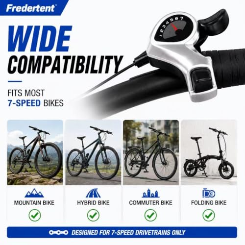Fredertent TX50-7 7-Speed Right Thumb Shifter with 87in Cable & Gear Window