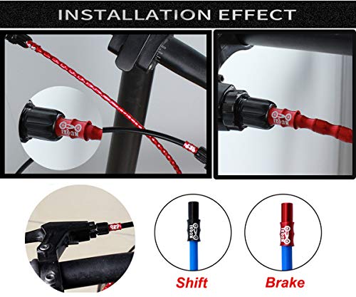 20-Piece Brake and Derailleur Cable End Caps - Black & Red
