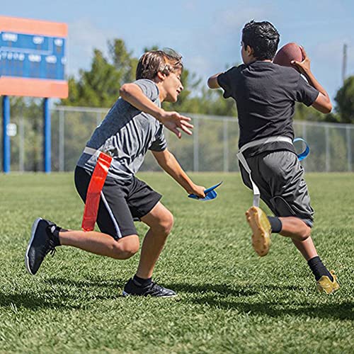 Flag Football Belts Set - Easy Tear Away, 4 Pcs (2 Blue + 2 Red)