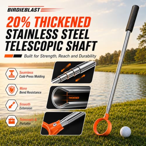 Telescopic Golf Ball Retriever - 9Ft Stainless Steel Design