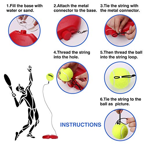 Solo Tennis Trainer with Rebound Ball & Portable Mesh Bag