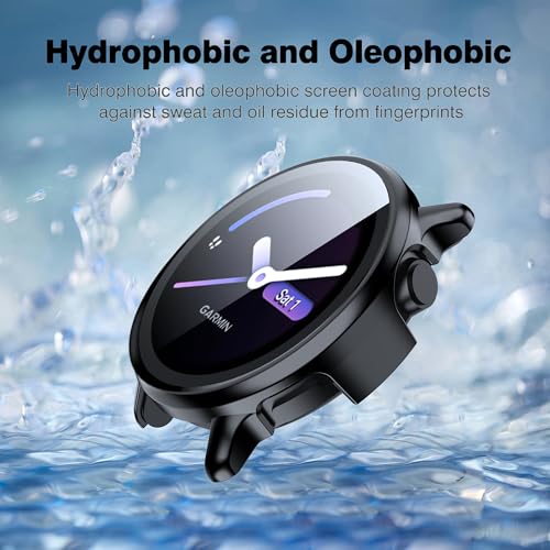 Hard PC Case for Vivoactive 6 with Tempered Glass Screen Protector - Clear