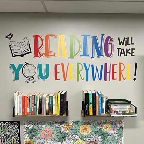 Finduat Reading Will Take You Everywhere Motivational Wall Decal - Nursery & Classroom Decor