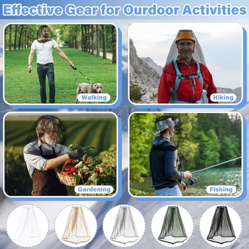 Mosquito Head Net - Black Insect Shield for Outdoor Activities (2pcs)