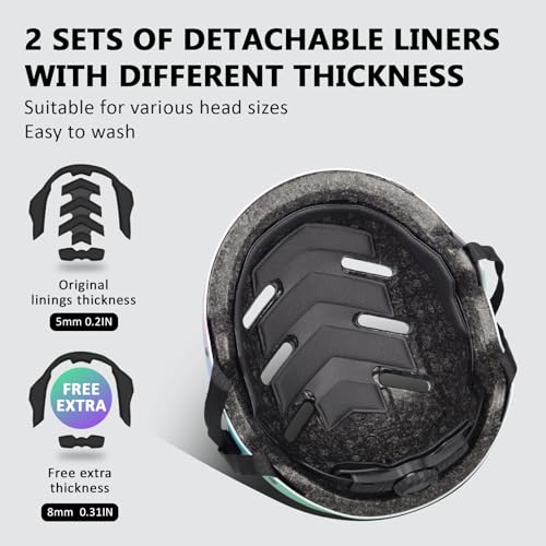 Multi-Sport Helmet - Adjustable Lightweight & Ventilated - Black, Medium (55-58 cm)