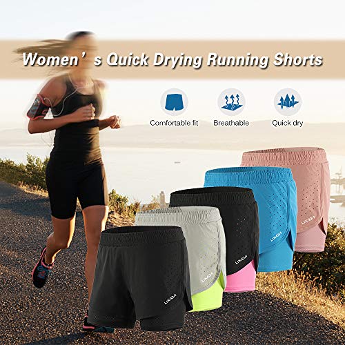 Women's 2-in-1 Running Shorts - Black, Small