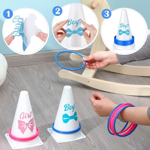 Leitee Gender Reveal Ring Toss Game Set Pink & Blue Party Supplies