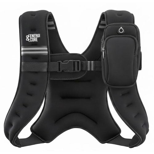 12 lb Weighted Vest for Men & Women – Adjustable Fit Workout Vest for Running, Strength Training & HIIT | Fixed Weight, No-Bounce Design | ENERGI CORE Durable Fitness Gear