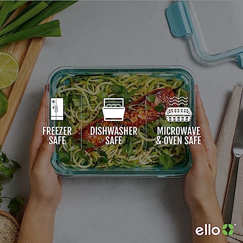 Ello Duraglass 3.4 Cup Glass Meal Prep Containers, 3-Pack, Mixed Berry