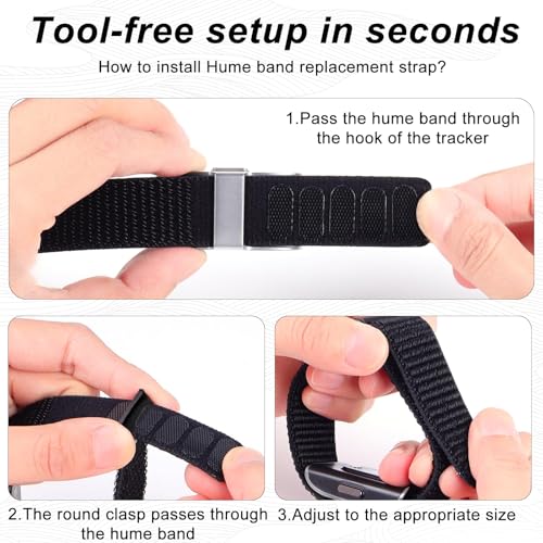 Breathable Nylon Sport Band for Activity Tracker - Adjustable Black