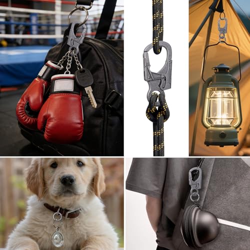 Double Locking Zinc Alloy Carabiner Keychain Clip - Deep Alloy