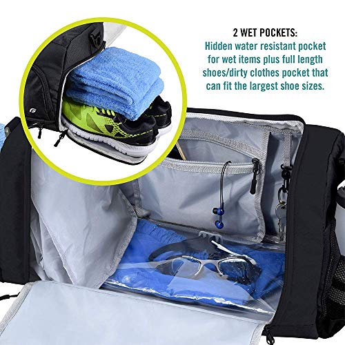 Durable Gym Duffel Bag with 10 Compartments & Water Resistant Pouch