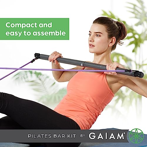 Pilates Bar Kit for Total Body Workout - Adjustable Resistance Bands