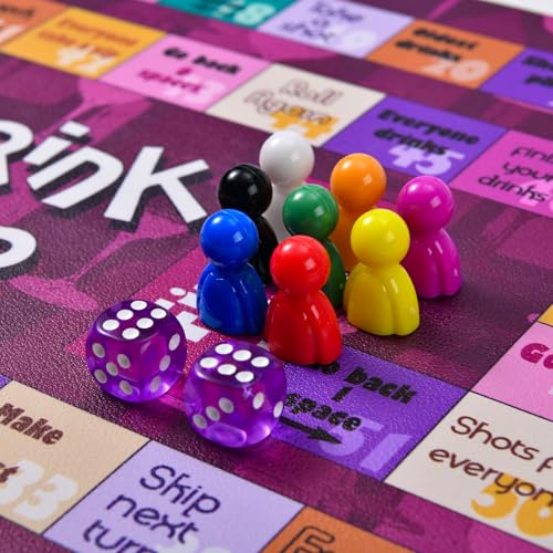 Leather Drinking Game Mat for Adults - Purple - 2-8 Players