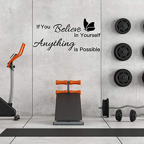 Inspirational Vinyl Wall Quote Stickers - Motivational Butterfly Decals