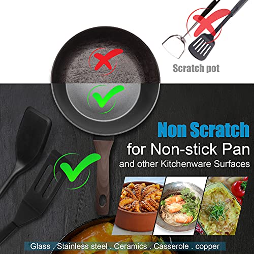 Mini Silicone Brownie Spatula Set - 2 Pieces, Black