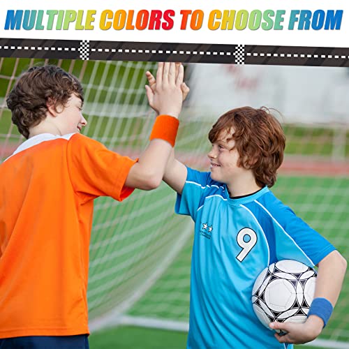 Kids Sweat Wristbands - 12 Colorful Pairs for Sports & Activities