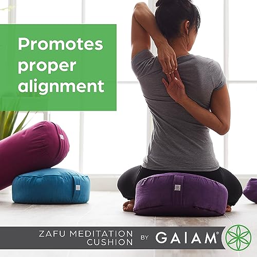 Ergonomic Buckwheat Zafu Meditation Cushion - Purple